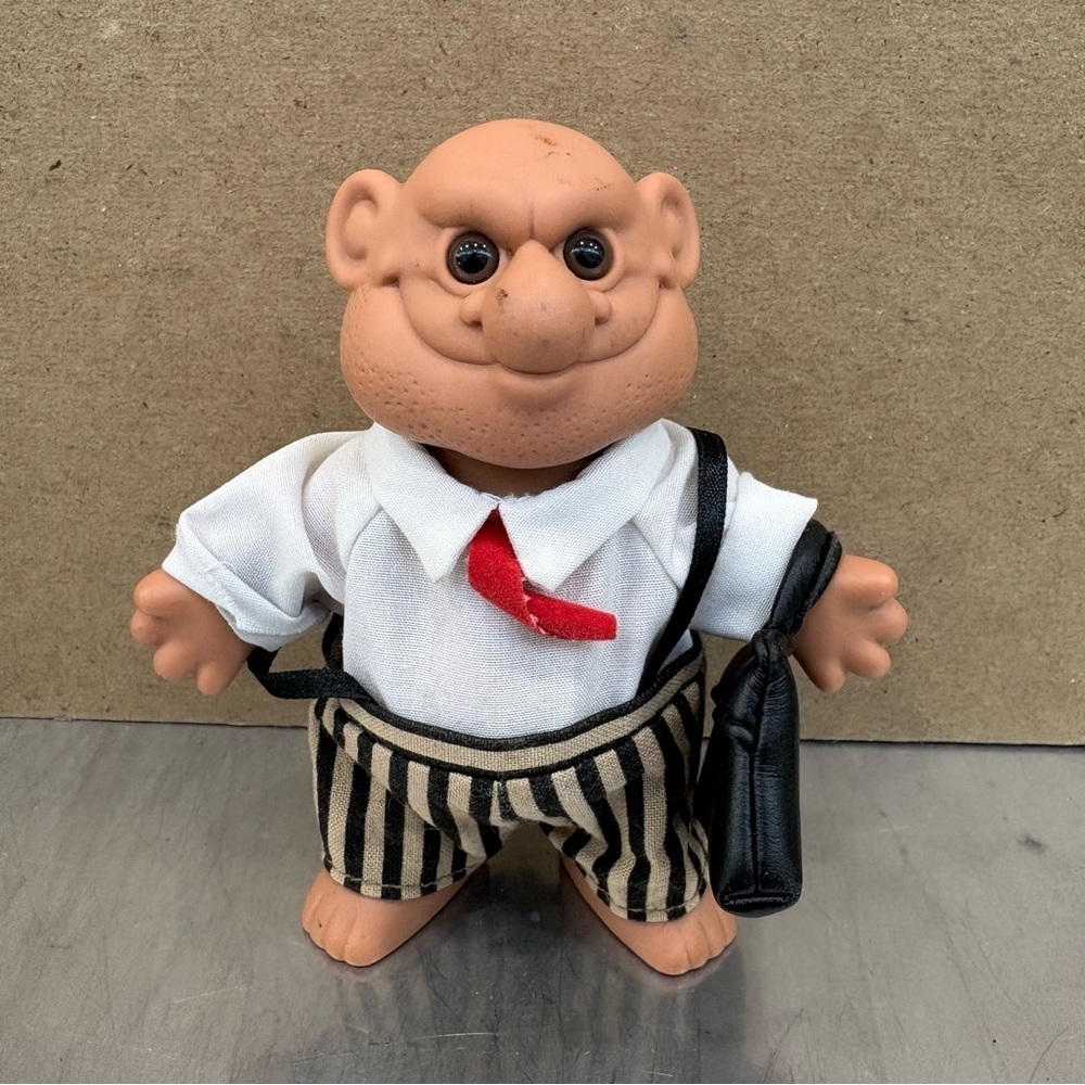 Vtg 1980’s 1990’s Russ Berrie "Whatta Guy" Troll Bald “Executive of the Year”